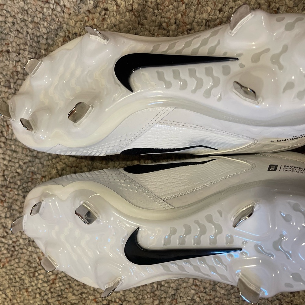 Nike White and Black Sports Cleats